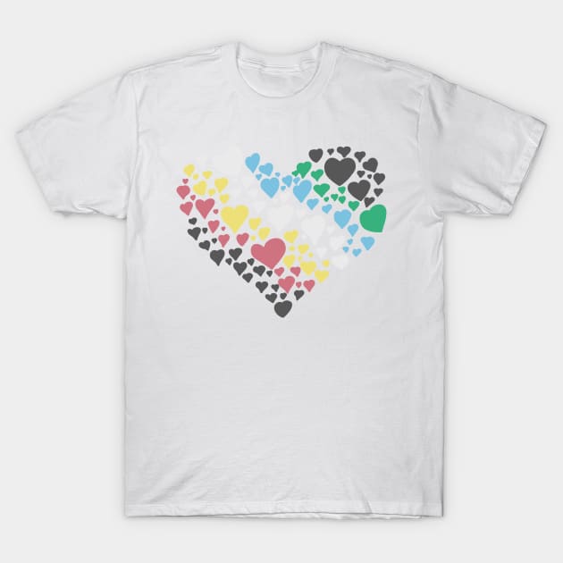Disability pride flag heart T-Shirt by Becky-Marie